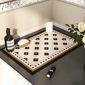 Planet Gates 1pc, Dish Drying Pad, Coffee Machine Absorbent Mat, Kitchen Countertop Absorbent Pad, Washstand Drain Mat, Soft Diatom Mud Faucet Absorbent Mat, Toilet Washstand Cup Mat, Kitchen Accessories, Bathroom Accessories