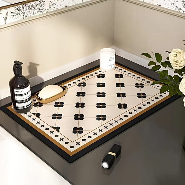 Planet Gates 1pc, Dish Drying Pad, Coffee Machine Absorbent Mat, Kitchen Countertop Absorbent Pad, Washstand Drain Mat, Soft Diatom Mud Faucet Absorbent Mat, Toilet Washstand Cup Mat, Kitchen Accessories, Bathroom Accessories