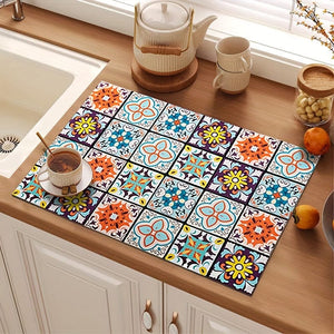 Planet Gates 1pc, Dish Drying Pad, Coffee Machine Absorbent Mat, Kitchen Countertop Absorbent Pad, Washstand Drain Mat, Soft Diatom Mud Faucet Absorbent Mat, Toilet Washstand Cup Mat, Kitchen Accessories, Bathroom Accessories