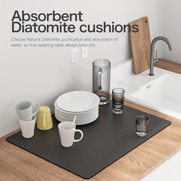 Planet Gates 1pc, Dish Drying Pad, Espresso Machine Countertop Absorbent Pad, Washstand Drain Mat, Soft Faucet Absorbent Mat, Washstand Cup Mat, Kitchen Accessories, Bathroom Accessories