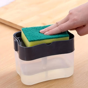 Planet Gates 1pc Dish Soap pump Dispenser And Sponge Holder, Metallic Silvery For Kitchen Sink, No Sponge, 4.5in*2.5in*0.7in, 0.37lb