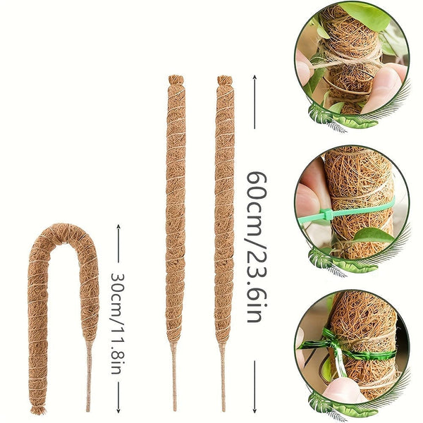 Planet Gates 1pc DIY Shape Plant Climbing Pole, Bendable Coconut Brown Stick, Plant Climbing Rattan Column Gardening Plant Support Rack Artificial Coconut Brown Stick