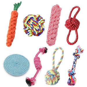 Planet Gates 1PC Dog Toy Carrot Knot Rope Ball Cotton Rope Dumbbell Puppy Cleaning Teeth Chew Toy Durable Braided Bite Resistant Pet Supplies