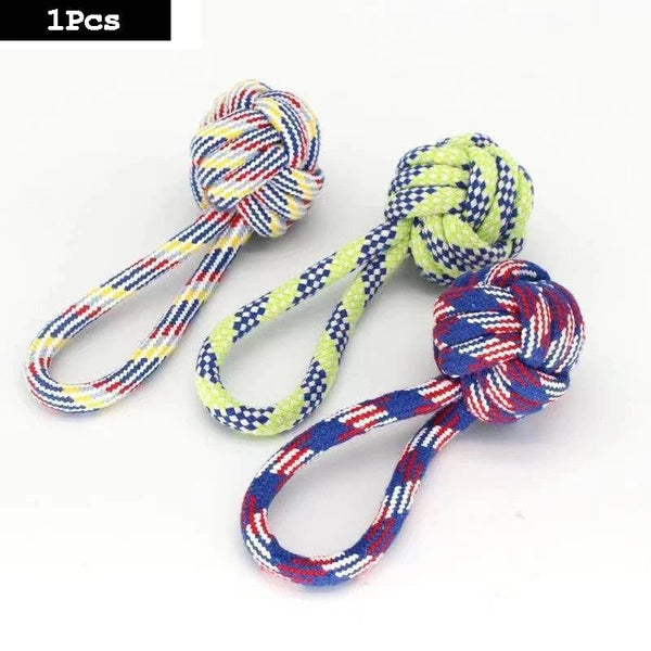 Planet Gates 1PC Dog Toy Carrot Knot Rope Ball Cotton Rope Dumbbell Puppy Cleaning Teeth Chew Toy Durable Braided Bite Resistant Pet Supplies