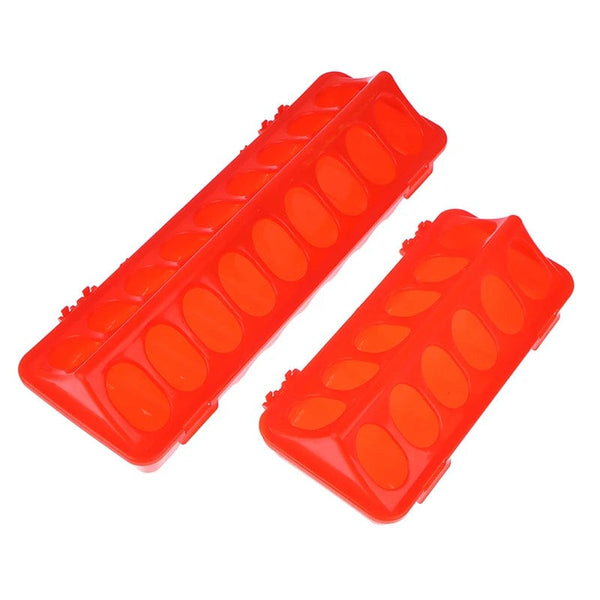 Planet Gates 1Pc Double Row 12/18 Holes Poultry Ground Feeder Plastic Clamshell Feeding Chicken Groove Farm Breeding Supplies