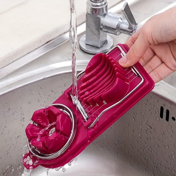 Planet Gates 1pc, Egg Slicer, 2 In 1 Stainless Steel Egg Slicer For Hard Boiled Eggs, Egg Cutter, Heavy Duty Slicer, Kitchen Gadgets, Kitchen Stuff, Kitchen Accessories, Home Kitchen Items