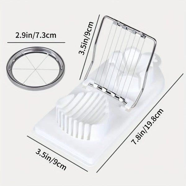Planet Gates 1pc, Egg Slicer, 2 In 1 Stainless Steel Egg Slicer For Hard Boiled Eggs, Egg Cutter, Heavy Duty Slicer, Kitchen Gadgets, Kitchen Stuff, Kitchen Accessories, Home Kitchen Items