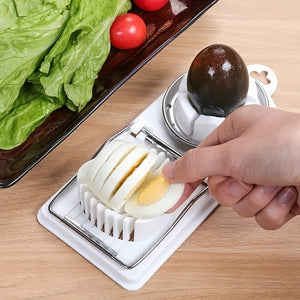 Planet Gates 1pc, Egg Slicer, 2 In 1 Stainless Steel Egg Slicer For Hard Boiled Eggs, Egg Cutter, Heavy Duty Slicer, Kitchen Gadgets, Kitchen Stuff, Kitchen Accessories, Home Kitchen Items