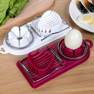 Planet Gates 1pc, Egg Slicer, 2 In 1 Stainless Steel Egg Slicer For Hard Boiled Eggs, Egg Cutter, Heavy Duty Slicer, Kitchen Gadgets, Kitchen Stuff, Kitchen Accessories, Home Kitchen Items