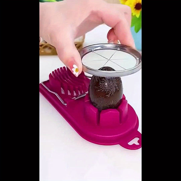 Planet Gates 1pc, Egg Slicer, 2 In 1 Stainless Steel Egg Slicer For Hard Boiled Eggs, Egg Cutter, Heavy Duty Slicer, Kitchen Gadgets, Kitchen Stuff, Kitchen Accessories, Home Kitchen Items