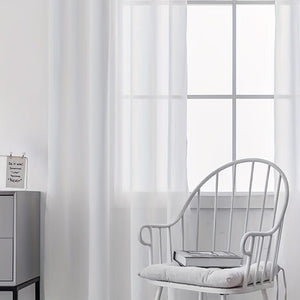 Planet Gates 1pc Elegant White Window Sheer Curtain for Living Room and Bedroom - Soft and Stylish Home Decor