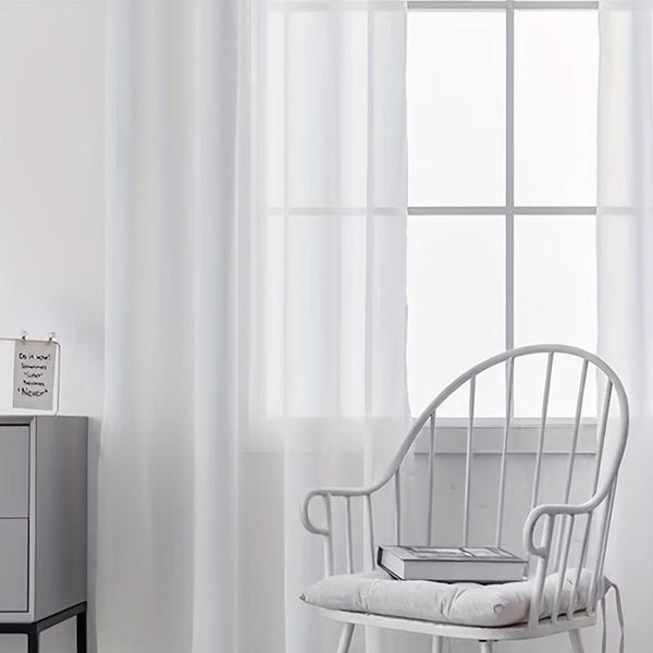 Planet Gates 1pc Elegant White Window Sheer Curtain for Living Room and Bedroom - Soft and Stylish Home Decor