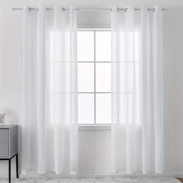 Planet Gates 1pc Elegant White Window Sheer Curtain for Living Room and Bedroom - Soft and Stylish Home Decor