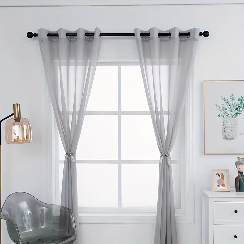 Planet Gates 1pc Elegant White Window Sheer Curtain for Living Room and Bedroom - Soft and Stylish Home Decor