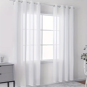 Planet Gates 1pc Elegant White Window Sheer Curtain for Living Room and Bedroom - Soft and Stylish Home Decor