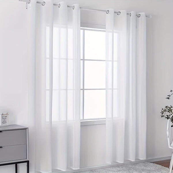 Planet Gates 1pc Elegant White Window Sheer Curtain for Living Room and Bedroom - Soft and Stylish Home Decor