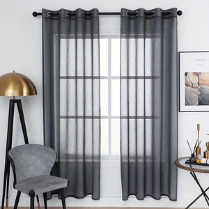 Planet Gates 1pc Elegant White Window Sheer Curtain for Living Room and Bedroom - Soft and Stylish Home Decor