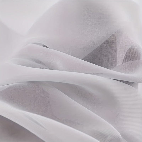 Planet Gates 1pc Elegant White Window Sheer Curtain for Living Room and Bedroom - Soft and Stylish Home Decor