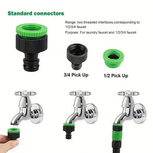 Planet Gates 1pc Expandable Garden Hose Flexiable Water Hose With 7 Function Nozzle Lightweight Retractable Garden Hose For Outdoor, 7.62meter-60.96meter