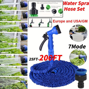 Planet Gates 1pc Expandable Garden Hose Flexiable Water Hose With 7 Function Nozzle Lightweight Retractable Garden Hose For Outdoor, 7.62meter-60.96meter