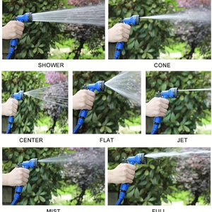 Planet Gates 1pc Expandable Garden Hose Flexiable Water Hose With 7 Function Nozzle Lightweight Retractable Garden Hose For Outdoor, 7.62meter-60.96meter