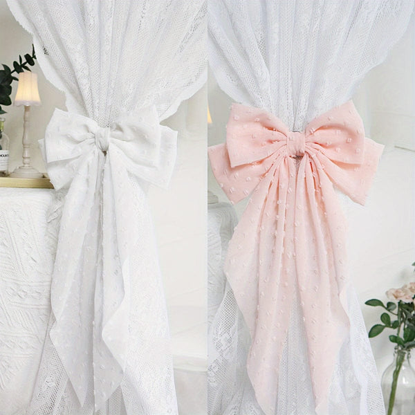 Planet Gates 1pc Fabric Bow Decor Curtain Tieback, Metal Curtain Clip, Curtain Buckle For Home Decoration, Curtain Accessories