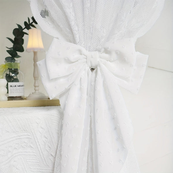 Planet Gates 1pc Fabric Bow Decor Curtain Tieback, Metal Curtain Clip, Curtain Buckle For Home Decoration, Curtain Accessories