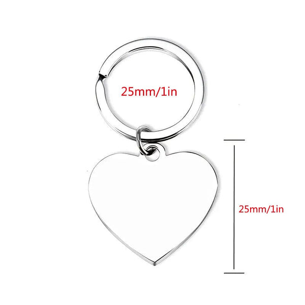 Planet Gates 1pc Fashion Casual Stainless Steel Heart Engraved Letters Key Chain For Best Friend