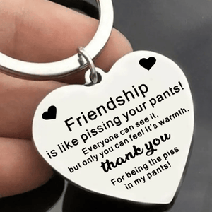 Planet Gates 1pc Fashion Casual Stainless Steel Heart Engraved Letters Key Chain For Best Friend