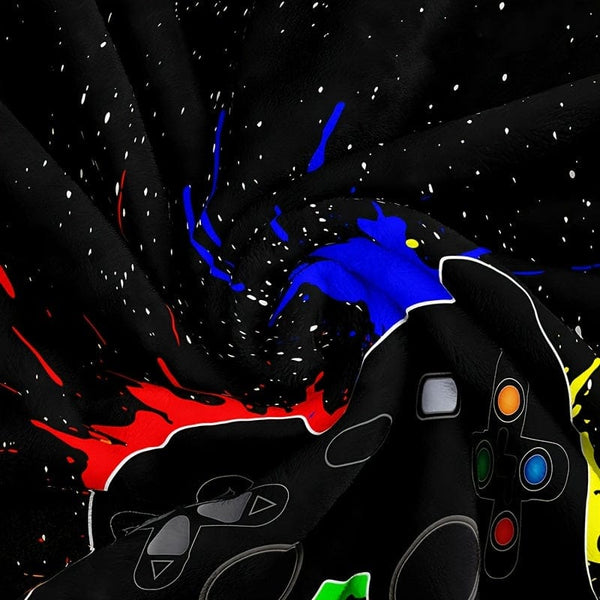 Planet Gates 1pc Flannel Blanket, Computer Gamer Pattern Blanket, Cozy Warm Soft Blanket For Sofa Office Bed And Travelling