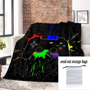 Planet Gates 1pc Flannel Blanket, Computer Gamer Pattern Blanket, Cozy Warm Soft Blanket For Sofa Office Bed And Travelling