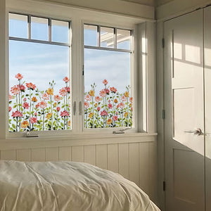 Planet Gates 1pc Floral Print Electrostatic Window Film - Enhance Your Home Decor with a Beautiful Flower Theme