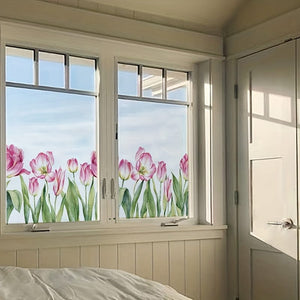 Planet Gates 1pc Floral Print Electrostatic Window Film - Enhance Your Home Decor with a Beautiful Flower Theme