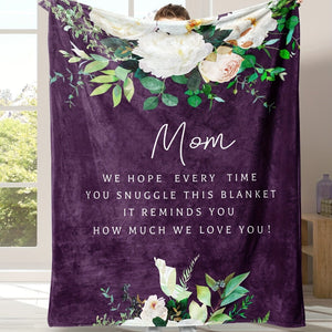 Planet Gates 1pc Flower Printed Flannel Blanket, Warm Cozy Soft Throw Blanket For Couch Bed Sofa Chair Camping, Mother's Day Gift