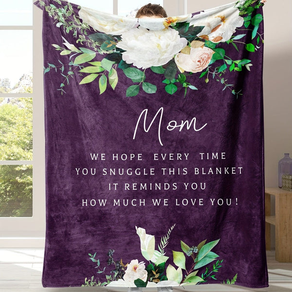 Planet Gates 1pc Flower Printed Flannel Blanket, Warm Cozy Soft Throw Blanket For Couch Bed Sofa Chair Camping, Mother's Day Gift