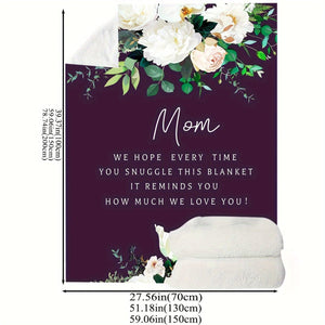 Planet Gates 1pc Flower Printed Flannel Blanket, Warm Cozy Soft Throw Blanket For Couch Bed Sofa Chair Camping, Mother's Day Gift