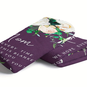 Planet Gates 1pc Flower Printed Flannel Blanket, Warm Cozy Soft Throw Blanket For Couch Bed Sofa Chair Camping, Mother's Day Gift