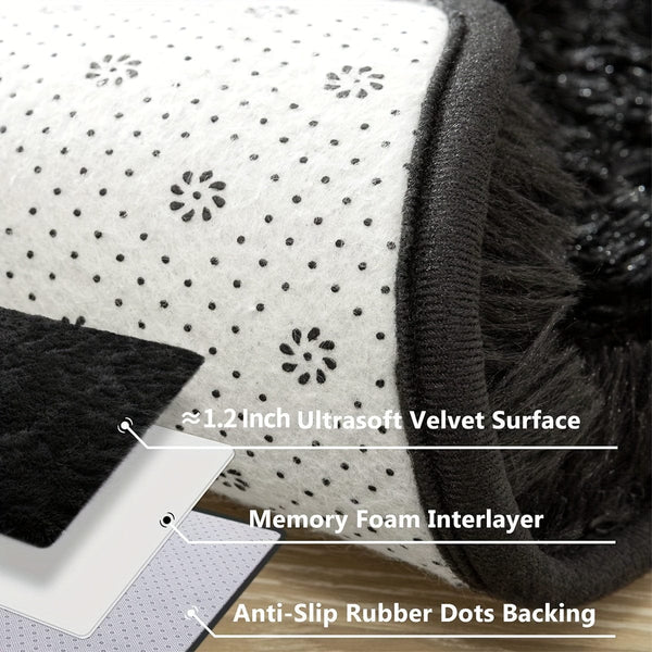 Planet Gates 1pc, Fluffy Area Rug Black Shag Area Rugs, Extra Soft And Shaggy Carpets, Indoor Fuzzy Rugs For Bedroom Living Room Home Rug, Outdoor Rug, Home Decor