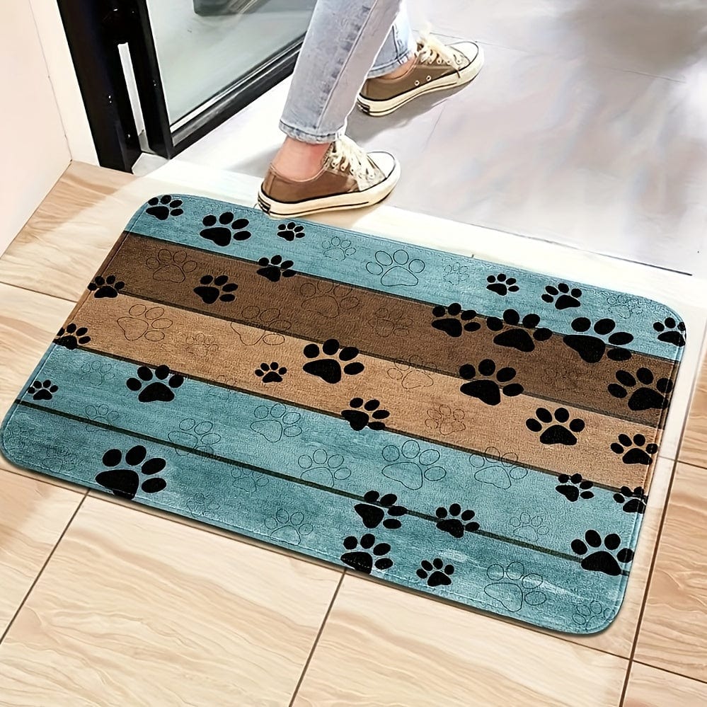 Planet Gates 40×60cm 1pc Footprint Pattern Entrance Door Mat, Absorbent Quick-dry Bathroom Pad, Washable Throw Carpet, Rug For Entryway Bathroom Dining Room Living Room Office Home Spring Decor