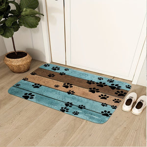Planet Gates 1pc Footprint Pattern Entrance Door Mat, Absorbent Quick-dry Bathroom Pad, Washable Throw Carpet, Rug For Entryway Bathroom Dining Room Living Room Office Home Spring Decor