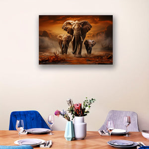 Planet Gates 1pc Framed Animal Canvas Print Poster, Wild Elephant Canvas Wall Art, Artwork Wall Painting For Bathroom Bedroom Office Living Room Wall Decor, Home Decoration