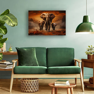 Planet Gates 1pc Framed Animal Canvas Print Poster, Wild Elephant Canvas Wall Art, Artwork Wall Painting For Bathroom Bedroom Office Living Room Wall Decor, Home Decoration