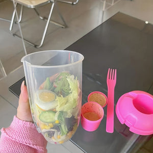 Planet Gates 1pc, Fresh Salad Cup, Keep Fit Salad Meal Shaker Cup, 1000ml/33.81oz, Portable Fruit Vegetable Milk Cup, 19.99cm X 5.92cm