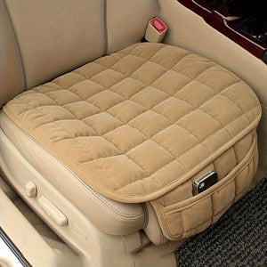 Planet Gates 1pc Front Row Beige 1pc New Winter Short Plush Car Cushion Free Bundle Warm Thickened Single Piece Office Cushion Universal Car Front Row Small Square Cushion