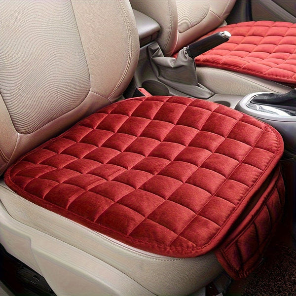 Planet Gates 1pc Front Row Red 1pc New Winter Short Plush Car Cushion Free Bundle Warm Thickened Single Piece Office Cushion Universal Car Front Row Small Square Cushion