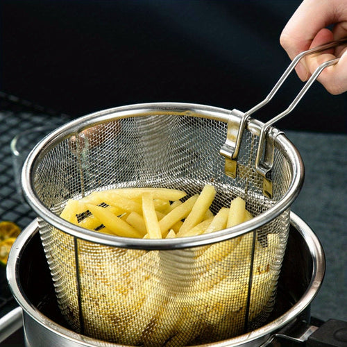 Planet Gates 1pc Frying Strainer Basket 1pc Frying Strainer Basket Frying Net Hedge Noodle Spoon Frying Net Frying Basket Frying Leak Net French Fries Kitchen Foldable Kitchen Stuff Kitchen Accessories Home Kitchen Items