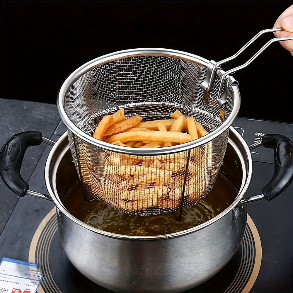 Planet Gates 1pc Frying Strainer Basket 1pc Frying Strainer Basket Frying Net Hedge Noodle Spoon Frying Net Frying Basket Frying Leak Net French Fries Kitchen Foldable Kitchen Stuff Kitchen Accessories Home Kitchen Items