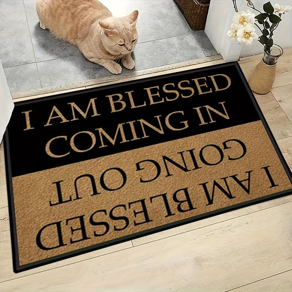 Planet Gates 1pc Funny Welcome Door Rug, Dirt Resistant Home Shoe Entry Decorative Carpet, Indoor Outdoor Entrance Mat, Absorbent Bath Mat, Suitable For Living Room Bedroom Bathroom Kitchen Balcony Patio Laundry