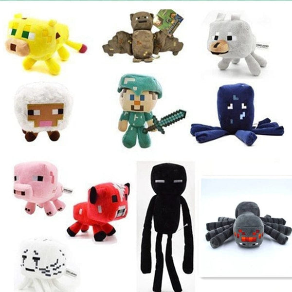 Planet Gates 1PC Game Figure Minecraft Animal Plush Doll Toy Pig Enderman Creeper Sheep Plushie Soft Collection Doll
