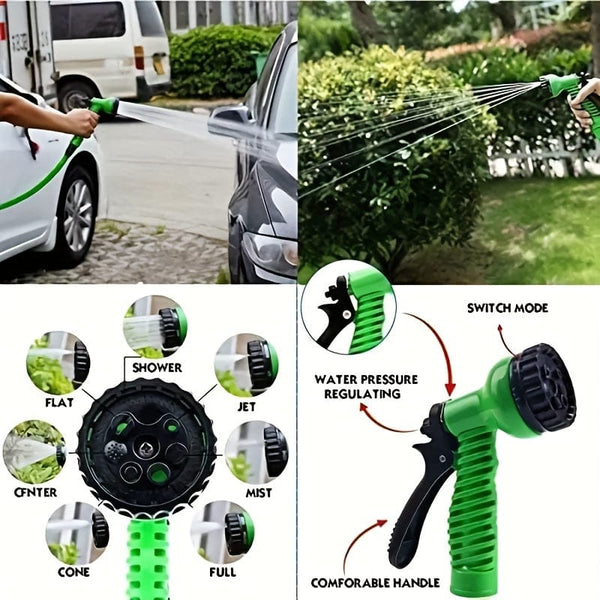 Planet Gates 1pc, Garden Hose Can Be Stretched And Flexible Plastic Hose Car Wash Water Gun 25ft/50ft/100ft,